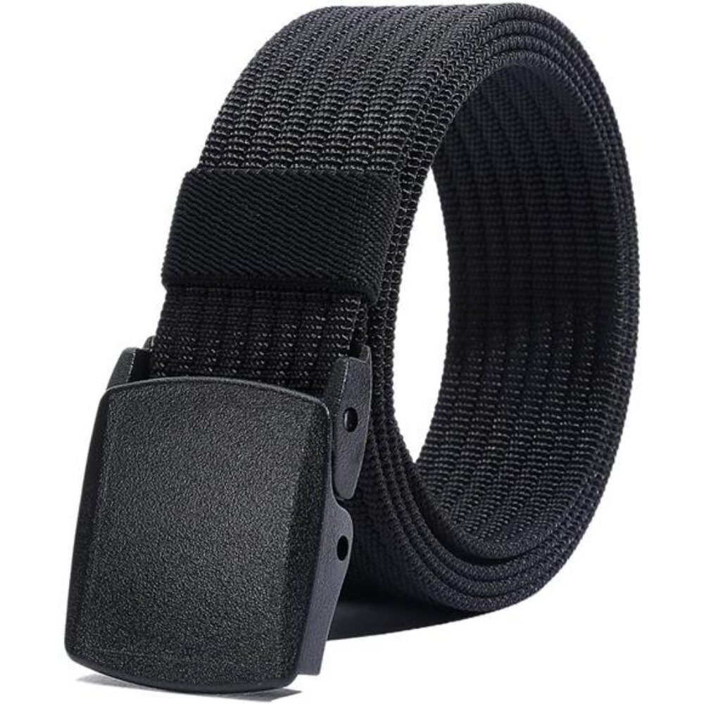 Men's Nylon Work Belts - Breathable Webbing Canvas Belt with Plastic Buckle